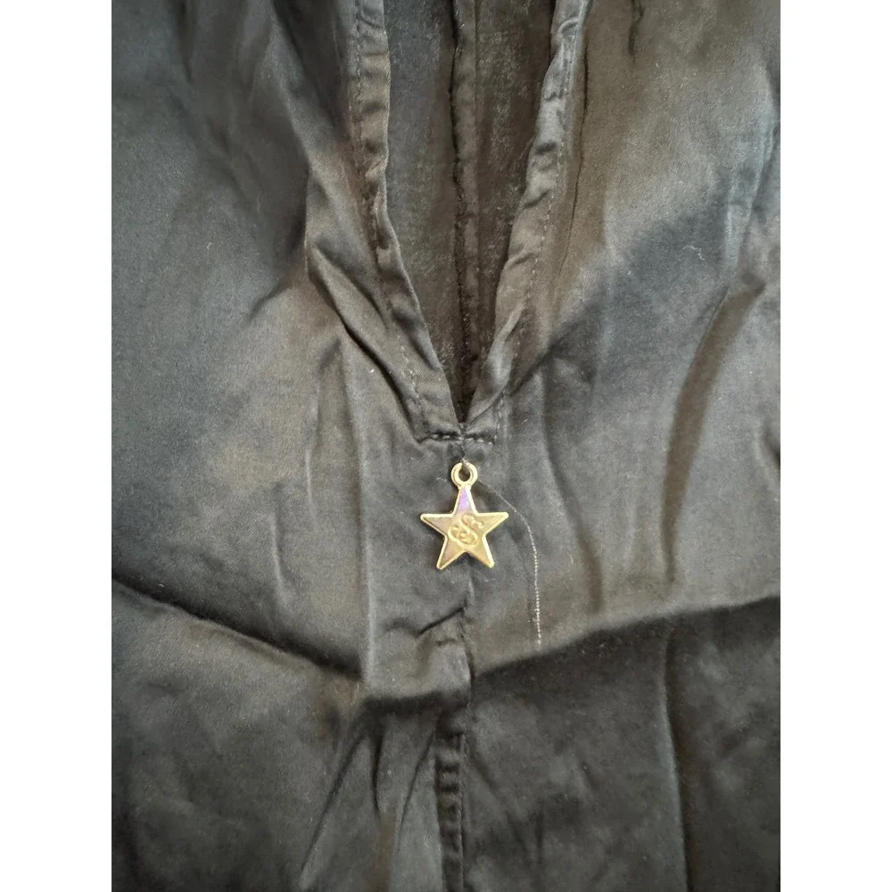 Souvenir Clubbing Black Sleeveless‎ Top Frayed Trim Detail Size S E1 - Picture 4 of 8